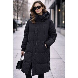 The Arrivals NYC Down Puffer Parka Jacket Black M Men L Women Long Winter Coat